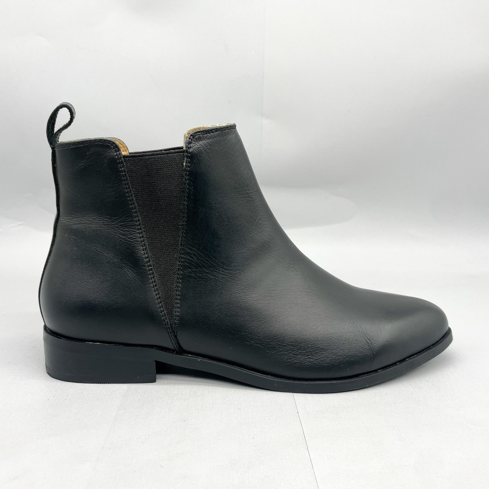 Nisolo Womens 10 Eva Everday Chelsea Boots Black Leather Pointed Toe Booties